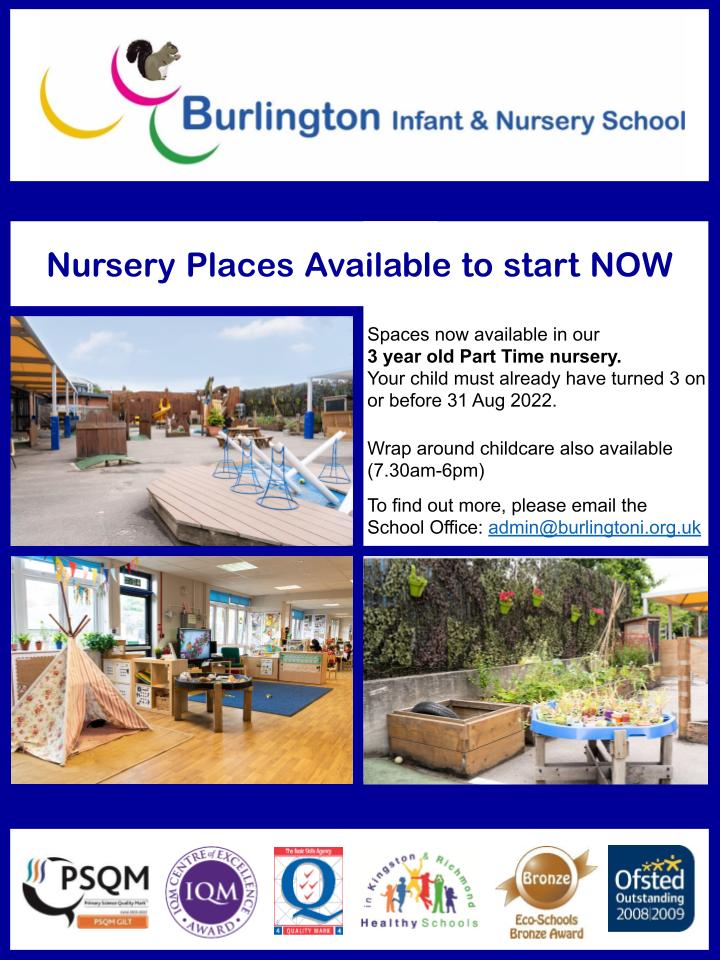 Nursery Places Available to start NOW